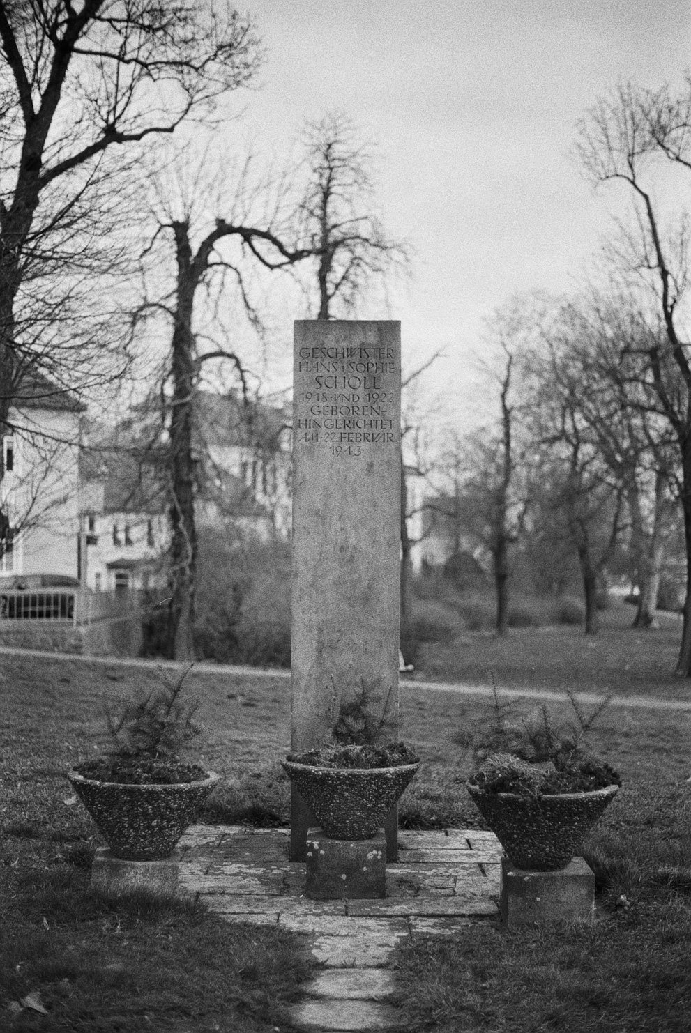 Geschwister Scholl memorial in Großenhain. Shot on Agfa APX 100