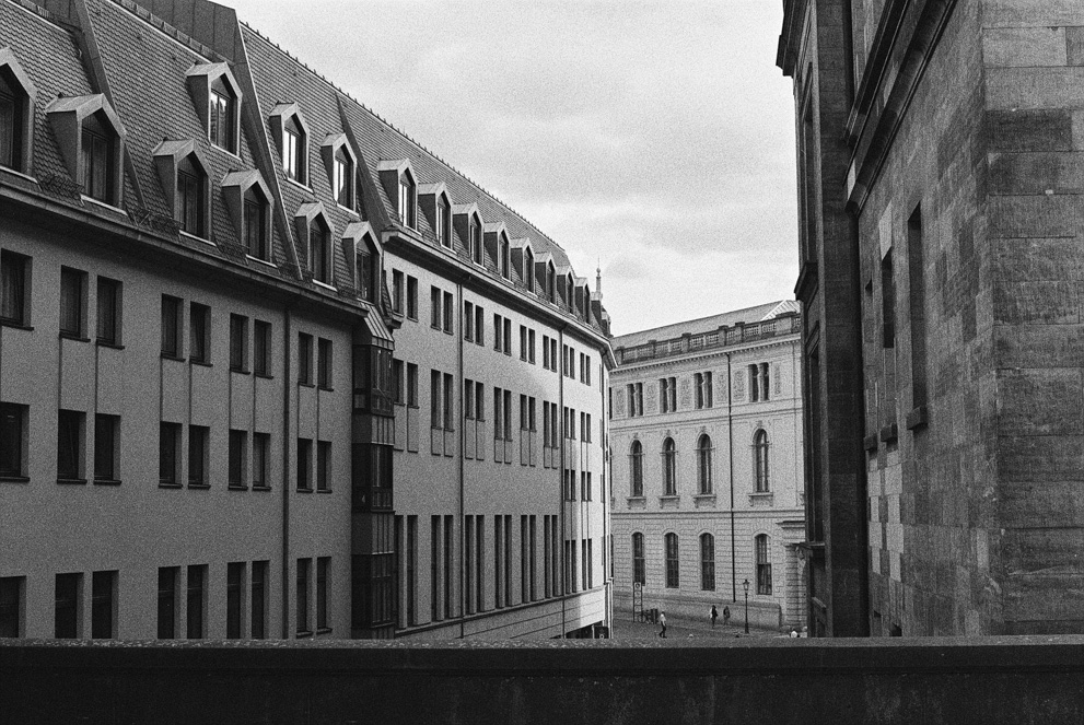 This rather boring part of the historic center in Dresden is certainly not photographed very often. Shot on Bergger Pancro 400.