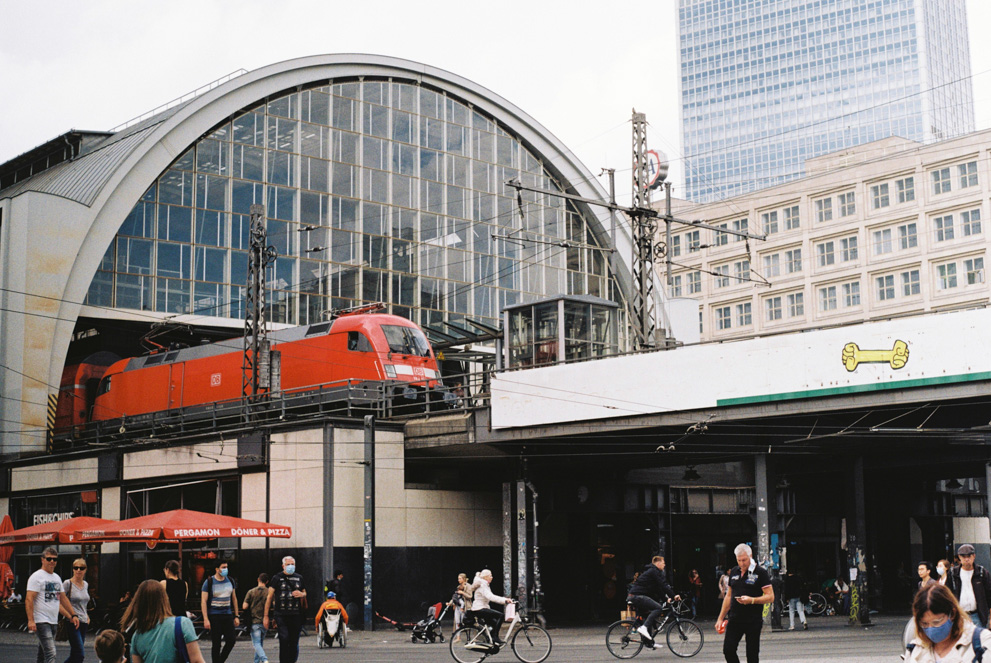 The train station at Berlin Alexanderplatz. Shot on Kodak ColorPlus 200.