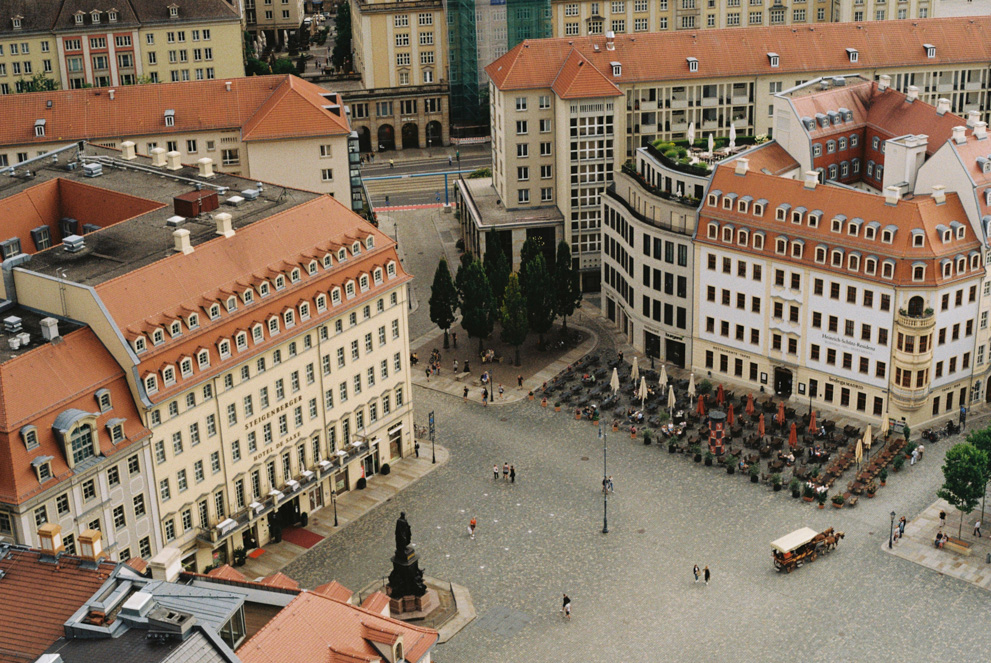 The Neumarkt in Dresden as seen from the top of the Church of Our Lady. Shot on Kodak ColorPlus 200.