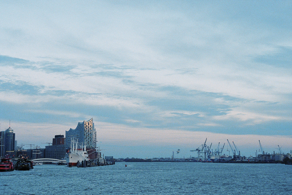 Hamburg Harbor and Elbphilharmonie. Shot on Kodak Ultramax 400 pulled to 100.